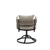 Vicllax Aria Modern Woven Rope Swivel Patio Dining Chair Set of 2
