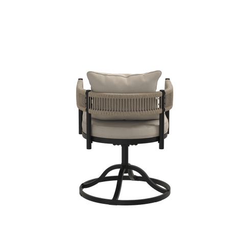 Vicllax Aria Modern Woven Rope Swivel Patio Dining Chair Set of 2