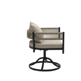 Vicllax Aria Modern Woven Rope Swivel Patio Dining Chair Set of 2