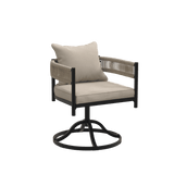 Vicllax Aria Modern Woven Rope Swivel Patio Dining Chair Set of 2