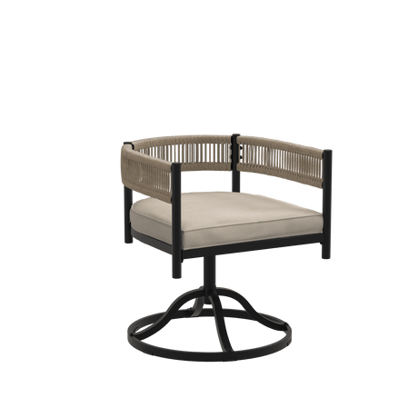Vicllax Aria Modern Woven Rope Swivel Patio Dining Chair Set of 2