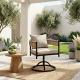 Vicllax Aria Modern Woven Rope Swivel Patio Dining Chair Set of 2