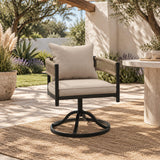 Vicllax Aria Modern Woven Rope Swivel Patio Dining Chair Set of 2