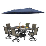 Vicllax Horizon 13ft Double-Sided Patio Umbrella with Heavy-Duty Base