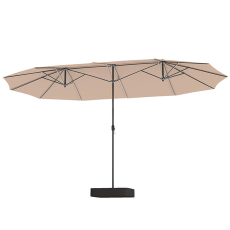 Vicllax Horizon 13ft Double-Sided Patio Umbrella with Heavy-Duty Base | Extra-Large Twin Outdoor Market Table Umbrella with Easy Crank Mechanism for Backyard, Pool, Deck