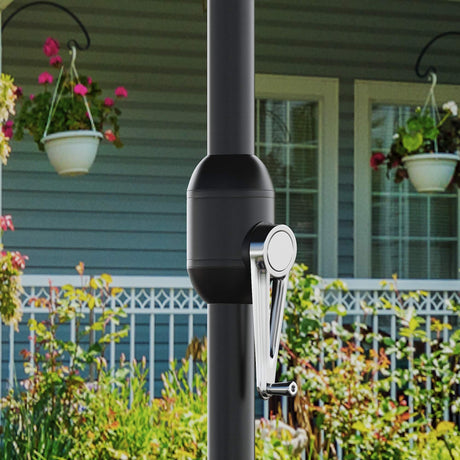 Vicllax Horizon 13ft Double-Sided Patio Umbrella with Heavy-Duty Base | Extra-Large Twin Outdoor Market Table Umbrella with Easy Crank Mechanism for Backyard, Pool, Deck