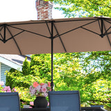 Vicllax Horizon 13ft Double-Sided Patio Umbrella with Heavy-Duty Base