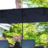 Vicllax Horizon 13ft Double-Sided Patio Umbrella with Heavy-Duty Base