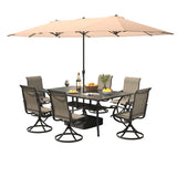 Vicllax Horizon 13ft Double-Sided Patio Umbrella with Heavy-Duty Base