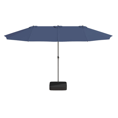 Vicllax Horizon 13ft Double-Sided Patio Umbrella with Heavy-Duty Base | Extra-Large Twin Outdoor Market Table Umbrella with Easy Crank Mechanism for Backyard, Pool, Deck
