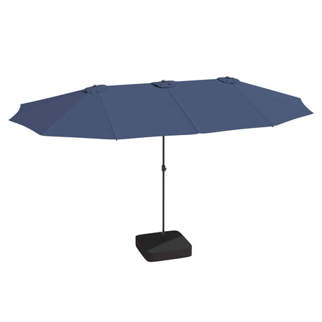 Vicllax Horizon 13ft Double-Sided Patio Umbrella with Heavy-Duty Base | Extra-Large Twin Outdoor Market Table Umbrella with Easy Crank Mechanism for Backyard, Pool, Deck