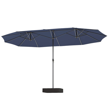 Vicllax Horizon 13ft Double-Sided Patio Umbrella with Heavy-Duty Base | Extra-Large Twin Outdoor Market Table Umbrella with Easy Crank Mechanism for Backyard, Pool, Deck
