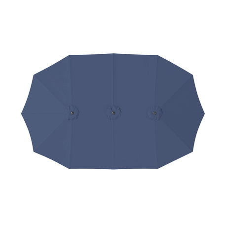 Vicllax Horizon 13ft Double-Sided Patio Umbrella with Heavy-Duty Base | Extra-Large Twin Outdoor Market Table Umbrella with Easy Crank Mechanism for Backyard, Pool, Deck