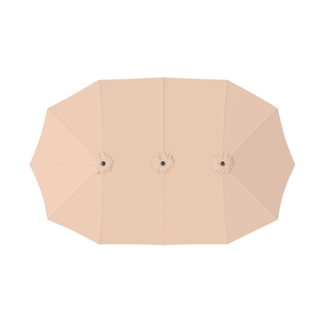 Vicllax Horizon 13ft Double-Sided Patio Umbrella with Heavy-Duty Base | Extra-Large Twin Outdoor Market Table Umbrella with Easy Crank Mechanism for Backyard, Pool, Deck