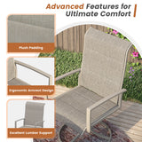 Vicllax Patio Dining Table Set for 8, Outdoor 59" Square Large Metal Table and Padded Swivel Dining Chairs