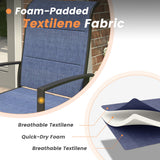 Vicllax Patio Dining Table Set for 8, Outdoor 59" Square Large Metal Table and Padded Swivel Dining Chairs