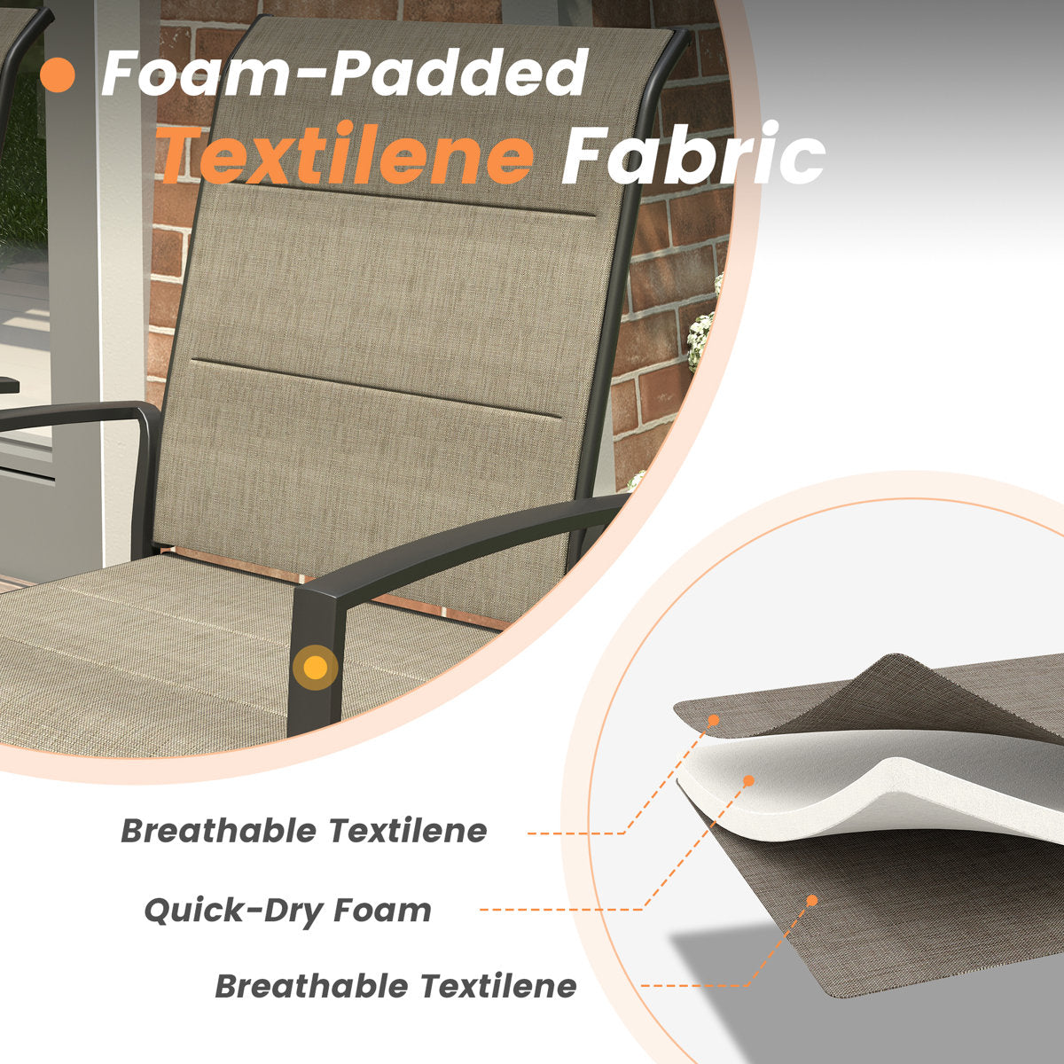 Vicllax Patio Dining Table Set for 8, Outdoor 59" Square Large Metal Table and Padded Swivel Dining Chairs