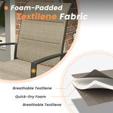 Vicllax Patio Dining Table Set for 8, Outdoor 59" Square Large Metal Table and Padded Swivel Dining Chairs