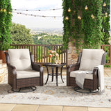 Vicllax Patio Wicker Oasis Lounge Sofa, Swivel Chair with Side Table