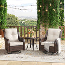 Vicllax Terrace Wide Wicker High-Back Cushioned Sofa, Outdoor Wicker Chair, Double-Seater Balcony Lounge