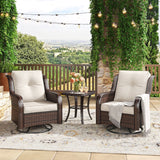 Vicllax Terrace Wide Wicker High-Back Cushioned Sofa, Outdoor Wicker Chair, Double-Seater Balcony Lounge