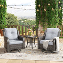 Vicllax Patio Wicker Oasis Lounge Set, Cushioned Sofa Swivel Chairs and Ottomans
