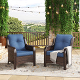 Vicllax Patio Wicker Oasis Lounge Sofa, Single Chair Set of 2