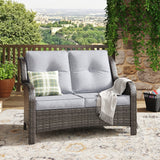 Vicllax Patio Wicker Oasis Lounge Sofa, Loveseat