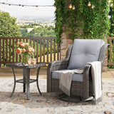 Vicllax Patio Wicker Oasis Lounge Sofa, Swivel Chair with Side Table