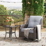 Vicllax Terrace Wide Wicker High-Back Cushioned Sofa, Outdoor Wicker Chair, Double-Seater Balcony Lounge