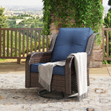 Vicllax Patio Wicker Oasis Lounge Sofa, Swivel Chair with Side Table