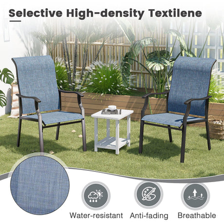 Vicllax Patio Sling Dining Chair, Large Outdoor Sling Chair, Set of 2/4/6