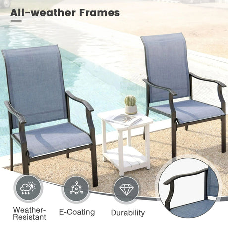 Vicllax Patio Sling Dining Chair, Large Outdoor Sling Chair, Set of 2/4/6