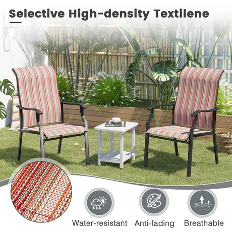 Vicllax Patio Sling Dining Chair, Large Outdoor Sling Chair, Set of 2/4/6