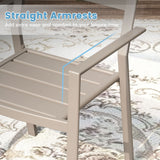 Vicllax Mesa redonda para patio de 42" con estante de almacenamiento y orificio para sombrilla ajustable 