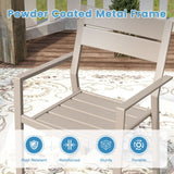 Vicllax Mesa redonda para patio de 42" con estante de almacenamiento y orificio para sombrilla ajustable 