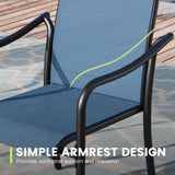 Vicllax Outdoor Stackable High Back Sling Dining Chair, Set of 2/4/6/8