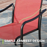 Vicllax Outdoor Stackable High Back Sling Dining Chair, Set of 2/4/6/8