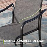 Vicllax Outdoor Stackable High Back Sling Dining Chair, Set of 2/4/6/8