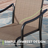 Vicllax Outdoor Stackable High Back Sling Dining Chair, Set of 2/4/6/8