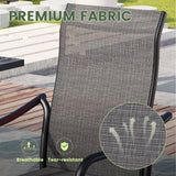 Vicllax 5 Pcs Outdoor Dining Set with 40.6" Round Metal Table and High Back Stackable Chair