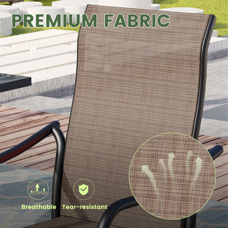 Vicllax Juego de comedor para exterior de 7 piezas con mesa redonda de metal de 48" y sillones de textileno 