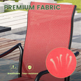 Vicllax 5 Pcs Outdoor Dining Set with 40.6" Round Metal Table and High Back Stackable Chair