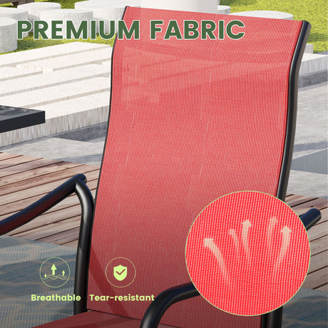 Vicllax Juego de comedor para exterior de 7 piezas con mesa redonda de metal de 48" y sillones de textileno 