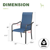 Vicllax 5 Pcs Outdoor Dining Set with 40.6" Round Metal Table and High Back Stackable Chair