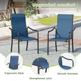 Vicllax 5 Pcs Outdoor Dining Set with 40.6" Round Metal Table and High Back Stackable Chair