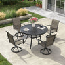 Vicllax 5-Piece Patio Dining Set, 40" Round Dining Table and Patio Swivel Chairs