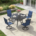 Vicllax 5-Piece Patio Dining Set, 40" Round Dining Table and Patio Swivel Chairs