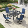 Vicllax 5-Piece Patio Dining Set, 40" Round Dining Table and Patio Swivel Chairs