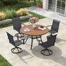 Vicllax 5-Piece Patio Dining Set, 40" Round Dining Table and Patio Swivel Chairs